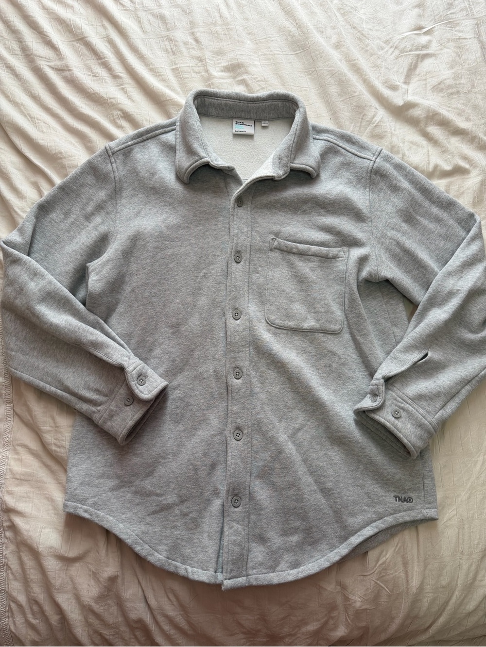 TNA Sweatfleece Cozy Fleece Boyfriend Fit button up size M